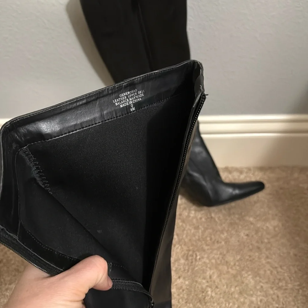 Nine West Women’s Black Leather Equestrian Stiletto Boots size 6 EUC - Picture 7 of 8